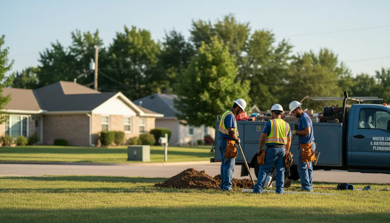 Residential water line and bathroom plumbing service in Utica, KS